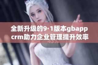 全新升级的9·1版本gbapp crm助力企业管理提升效率