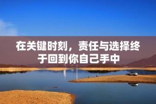 在关键时刻，责任与选择终于回到你自己手中