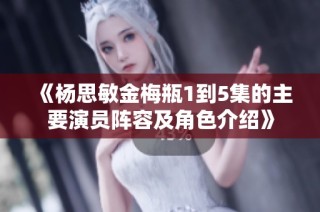 《杨思敏金梅瓶1到5集的主要演员阵容及角色介绍》