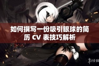 如何撰写一份吸引眼球的简历 CV 表技巧解析
