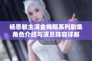 杨思敏主演金梅瓶系列剧集角色介绍与演员阵容详解