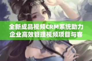 全新成品视频CRM系统助力企业高效管理视频项目与客户关系