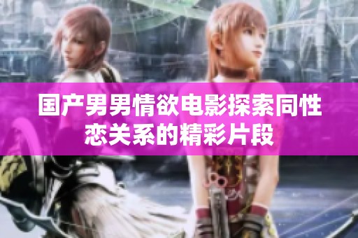 国产男男情欲电影探索同性恋关系的精彩片段