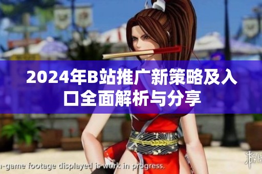 2024年B站推广新策略及入口全面解析与分享