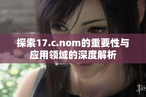 探索17.c.nom的重要性与应用领域的深度解析