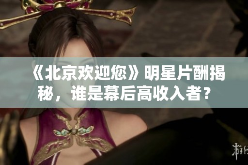 《北京欢迎您》明星片酬揭秘，谁是幕后高收入者？