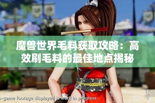 魔兽世界毛料获取攻略：高效刷毛料的最佳地点揭秘