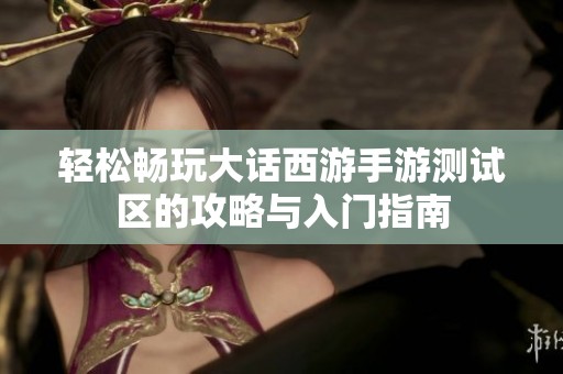 轻松畅玩大话西游手游测试区的攻略与入门指南