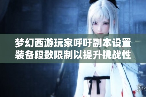 梦幻西游玩家呼吁副本设置装备段数限制以提升挑战性