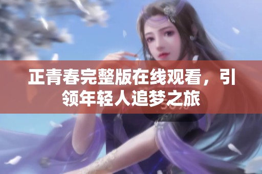 正青春完整版在线观看，引领年轻人追梦之旅
