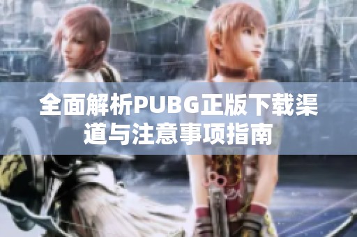 全面解析PUBG正版下载渠道与注意事项指南