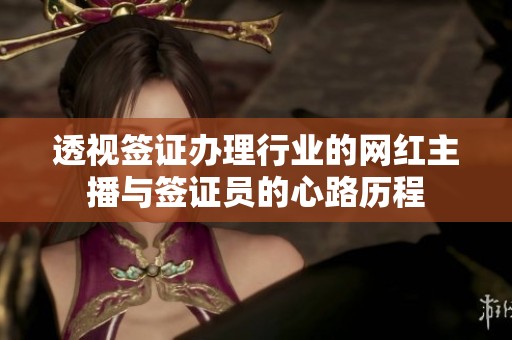 透视签证办理行业的网红主播与签证员的心路历程