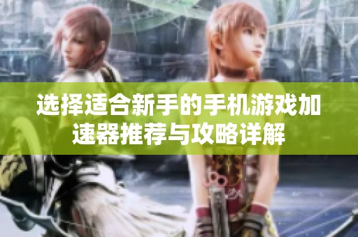 选择适合新手的手机游戏加速器推荐与攻略详解