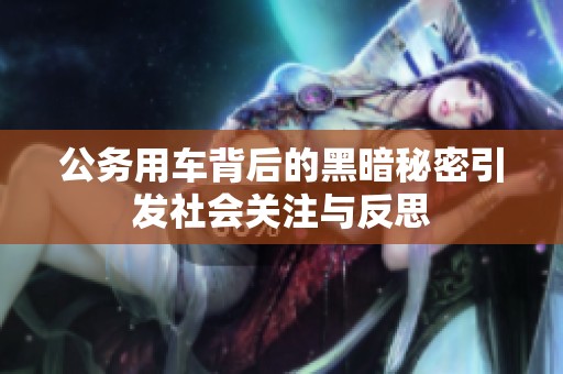 公务用车背后的黑暗秘密引发社会关注与反思