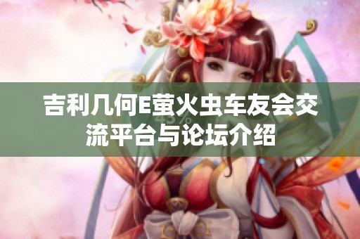 吉利几何E萤火虫车友会交流平台与论坛介绍