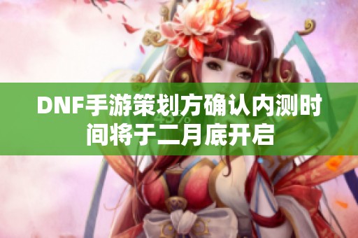 DNF手游策划方确认内测时间将于二月底开启