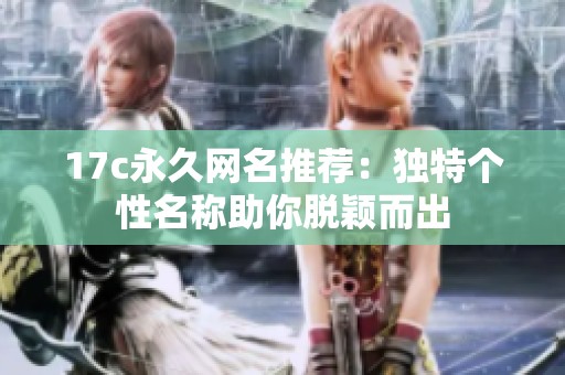 17c永久网名推荐：独特个性名称助你脱颖而出