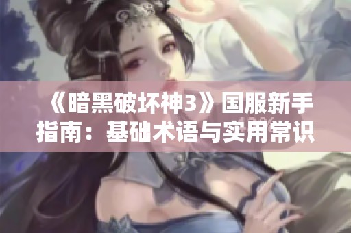 《暗黑破坏神3》国服新手指南：基础术语与实用常识解析