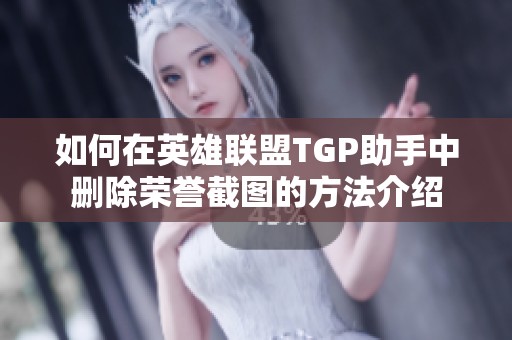 如何在英雄联盟TGP助手中删除荣誉截图的方法介绍