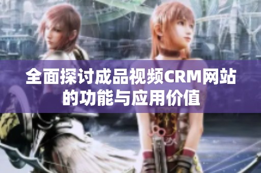 全面探讨成品视频CRM网站的功能与应用价值