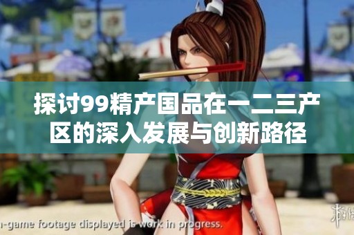 探讨99精产国品在一二三产区的深入发展与创新路径