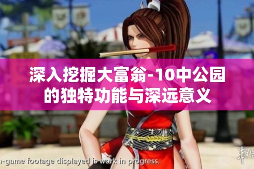 深入挖掘大富翁-10中公园的独特功能与深远意义