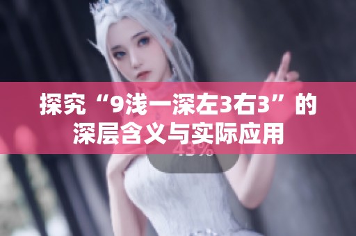 探究“9浅一深左3右3”的深层含义与实际应用