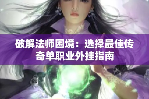 破解法师困境：选择最佳传奇单职业外挂指南