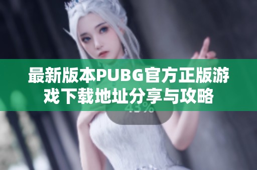 最新版本PUBG官方正版游戏下载地址分享与攻略