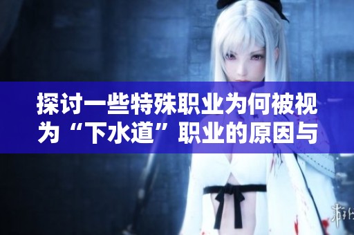 探讨一些特殊职业为何被视为“下水道”职业的原因与背景
