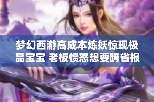 梦幻西游高成本炼妖惊现极品宝宝 老板愤怒想要跨省报复