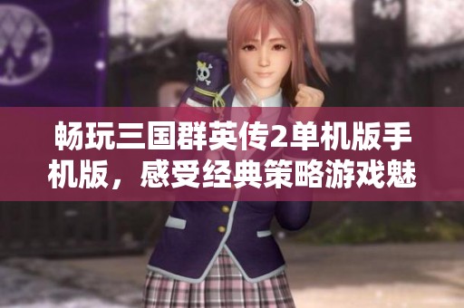 畅玩三国群英传2单机版手机版，感受经典策略游戏魅力