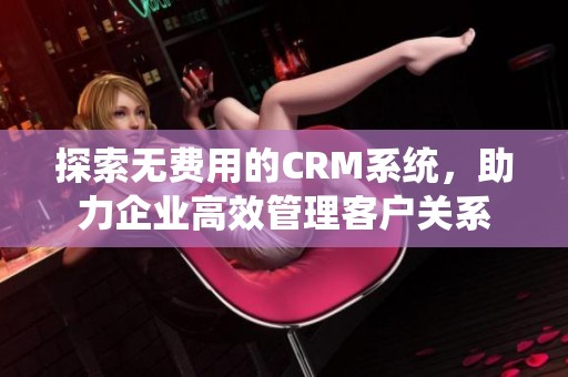 探索无费用的CRM系统，助力企业高效管理客户关系