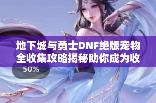 地下城与勇士DNF绝版宠物全收集攻略揭秘助你成为收藏达人