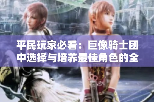 平民玩家必看：巨像骑士团中选择与培养最佳角色的全面攻略指南