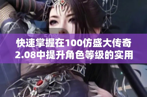 快速掌握在100仿盛大传奇2.08中提升角色等级的实用技巧与方法