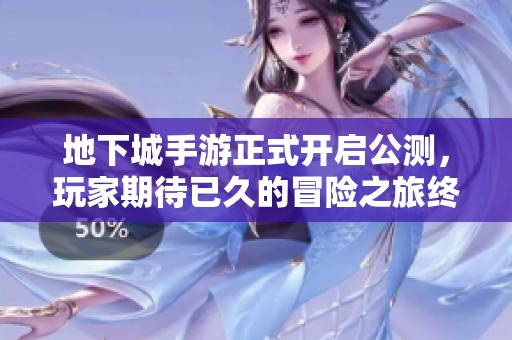 地下城手游正式开启公测，玩家期待已久的冒险之旅终于来临！