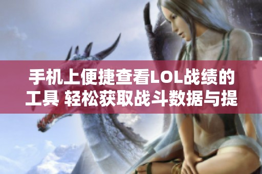 手机上便捷查看LOL战绩的工具 轻松获取战斗数据与提升策略的秘密武器