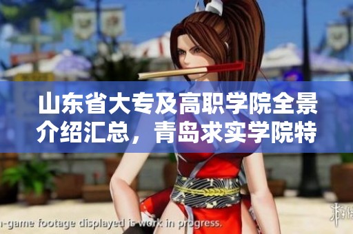 山东省大专及高职学院全景介绍汇总，青岛求实学院特色与优势解读