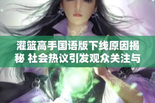 灌篮高手国语版下线原因揭秘 社会热议引发观众关注与讨论