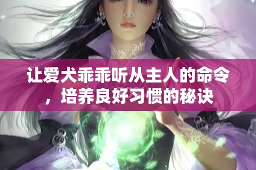 让爱犬乖乖听从主人的命令，培养良好习惯的秘诀