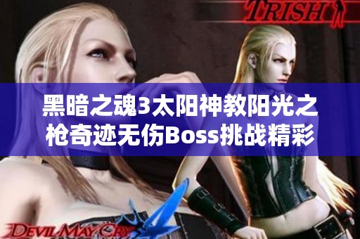 黑暗之魂3太阳神教阳光之枪奇迹无伤Boss挑战精彩集锦，尽享胜利乐趣与战斗魅力