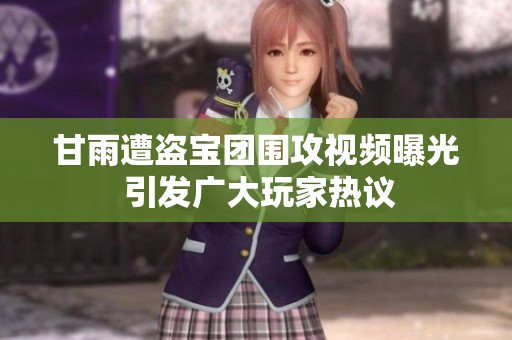 甘雨遭盗宝团围攻视频曝光 引发广大玩家热议