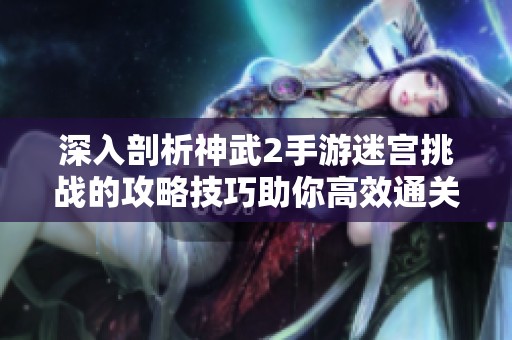 深入剖析神武2手游迷宫挑战的攻略技巧助你高效通关的重要策略分享