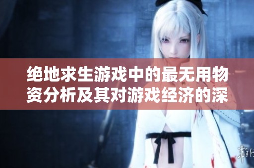 绝地求生游戏中的最无用物资分析及其对游戏经济的深远影响探讨
