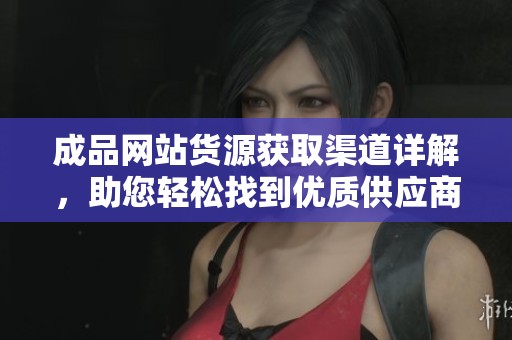 成品网站货源获取渠道详解，助您轻松找到优质供应商