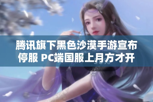 腾讯旗下黑色沙漠手游宣布停服 PC端国服上月方才开启公测令人遗憾