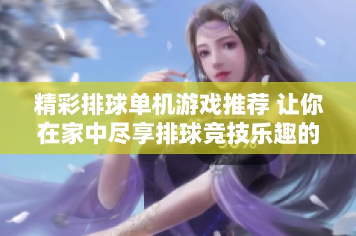 精彩排球单机游戏推荐 让你在家中尽享排球竞技乐趣的最佳选择
