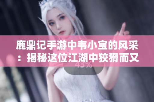 鹿鼎记手游中韦小宝的风采：揭秘这位江湖中狡猾而又富有魅力的小人物