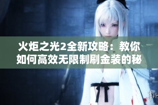 火炬之光2全新攻略：教你如何高效无限制刷金装的秘密技巧解析